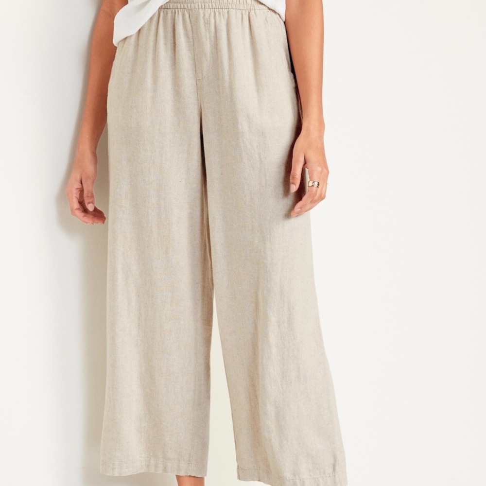 Old Navy High Waist Linen Blend Wide Leg Pants